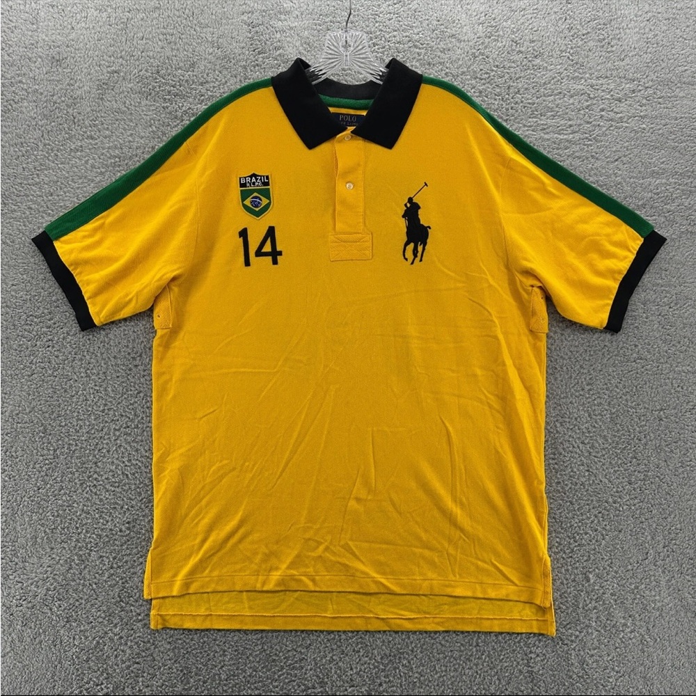 Ralph Lauren Yellow Polo Shirt with Black Accents